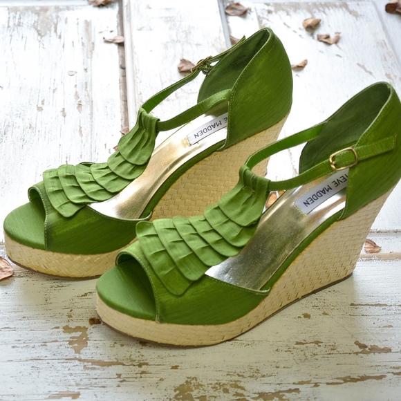 Steve Madden Shoes - Steve Madden Ruffle Espadrille Heel Sandals Sz 10M